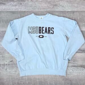 Comfort Colors MSU Missouri State University Bears Sweatshirt Adult L Blue NCAA